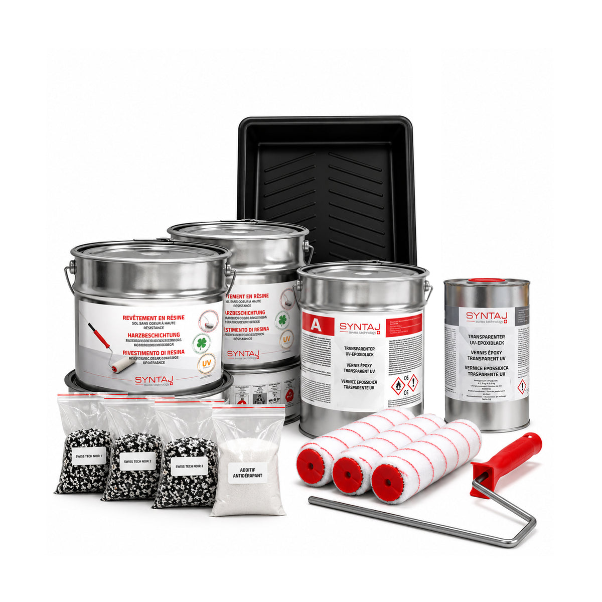 SYNTAJ – Lot de revêtement décoratif en résine pour 25 m² avec vernis de finition UV